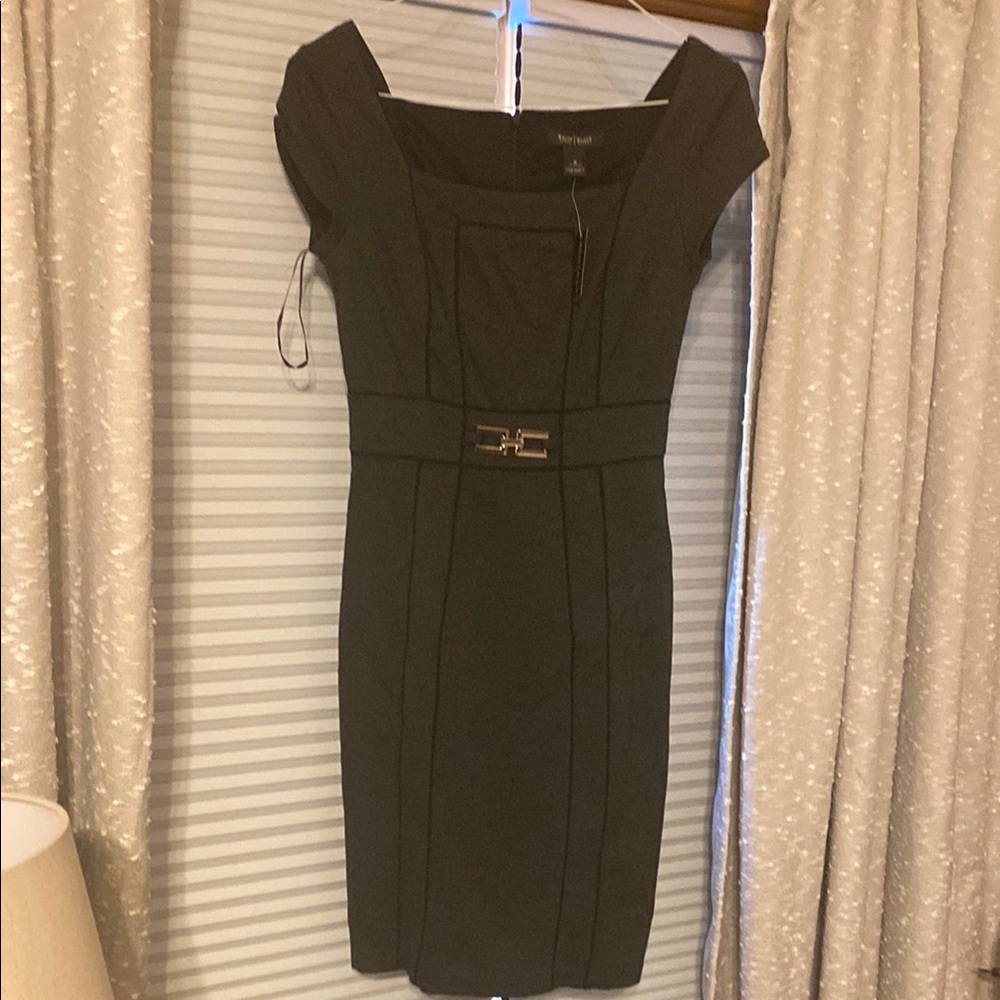 White House Black Market Black Sheath Midi Dress